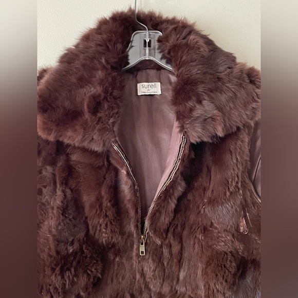 Surell for Bloomingdale's 100% Rabbit Fur Zip Vest Size S/M - Picture 3 of 11
